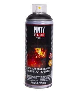 PINTY PLUS Tech hőálló festék aer. fekete 600 °C 400 ml