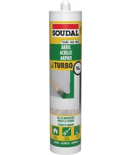 Soudal Akril Turbo 280 ml fehér - Gyorskötésű festhető tömítő