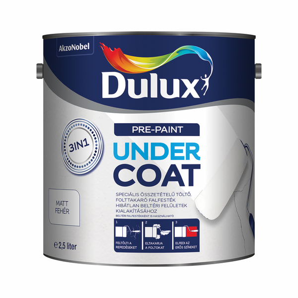 Dulux undercoat 3in1 folttakaró,repedés javító falfesték 2,5 l fehér