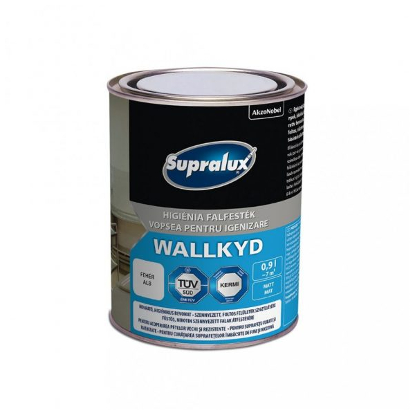 Supralux WALLKYD falfesték 0,9 l fehér