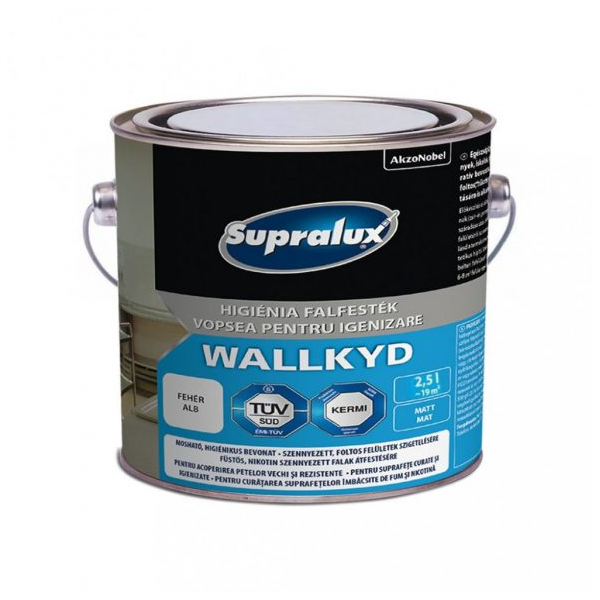 Supralux WALLKYD falfesték 2,5 l fehér