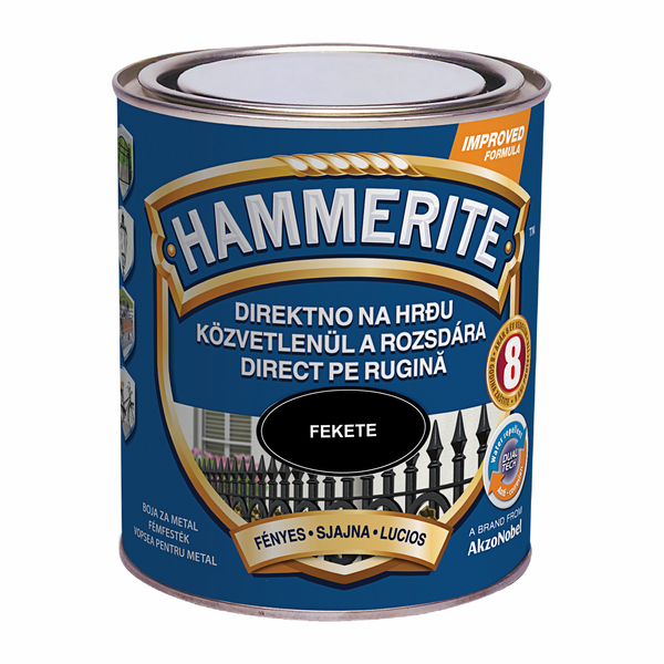 Hammerite fémfesték 0,75 l fényes fekete