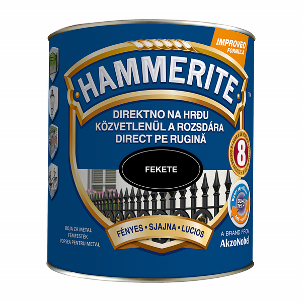 Hammerite fémfesték 2,5 l fényes fekete