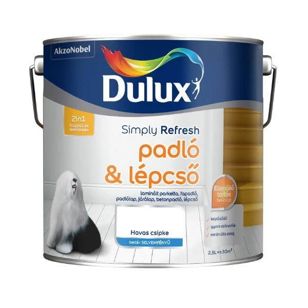 Dulux SR Padló&amp;Lépcső - Havas csipke 2,5 l - alapozó és fedőfesték