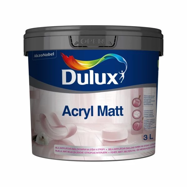 Dulux Acryl matt beltéri falfesték fehér 3 l