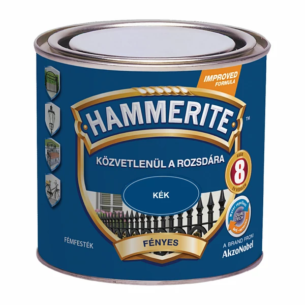 Hammerite fényes - 0,25 l kék | közvetlenül a rozsdára