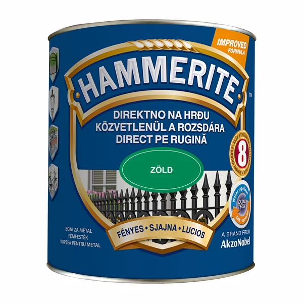 Hammerite fényes - 2,5 l zöld | közvetlenül a rozsdára