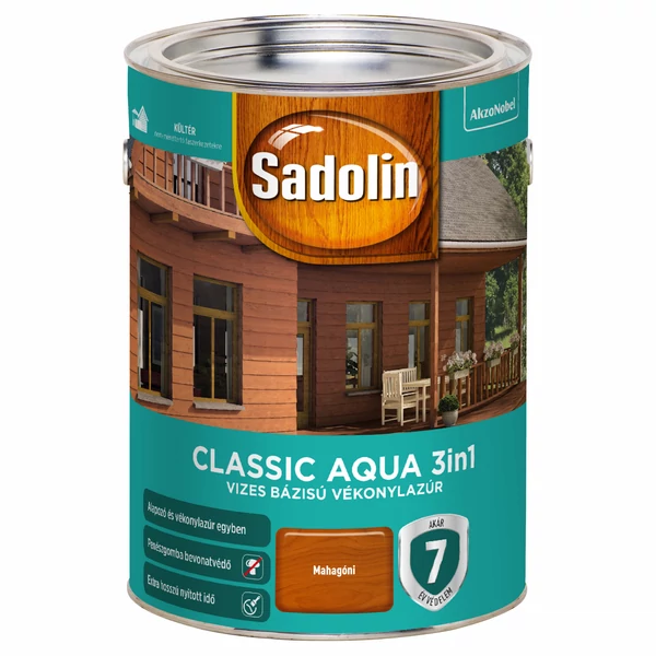 Sadolin Classic Aqua vizes vékonylazúr Mahagóni 5 l
