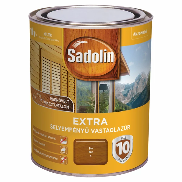 Sadolin Extra - dió 0,75 l | selyemfényű vastaglazúr