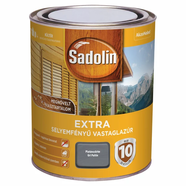 Sadolin Extra - platánszürke 0,75 l | selyemfényű vastaglazúr