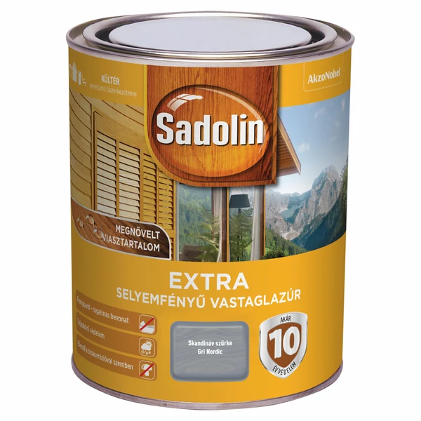 Sadolin Extra - skandináv szürke 0,75 l | selyemfényű vastaglazúr