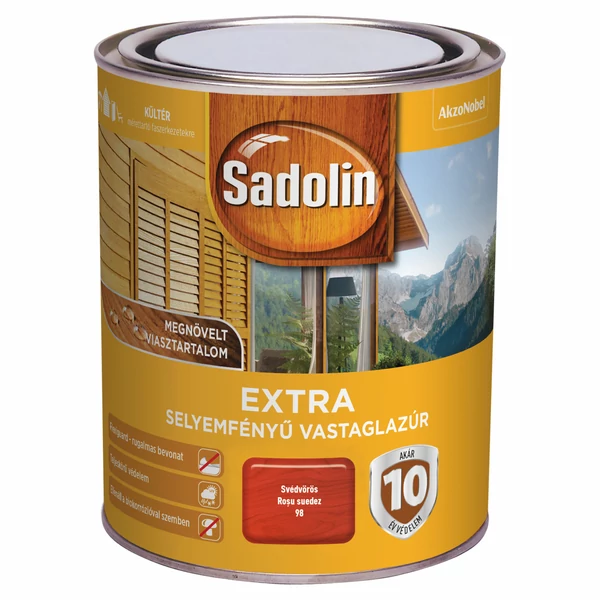 Sadolin Extra - svédvörös 0,75 l | selyemfényű vastaglazúr