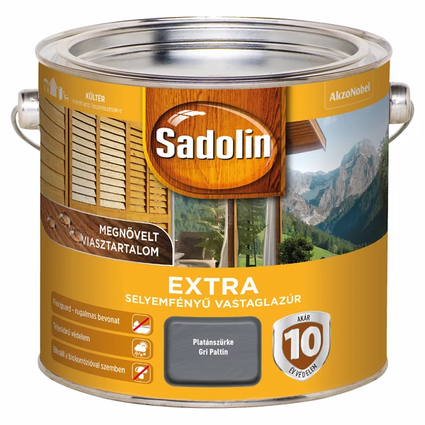 Sadolin Extra - platánszürke 2,5 l | selyemfényű vastaglazúr