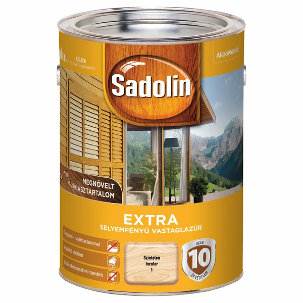 Sadolin Extra - színtelen 5 l | selyemfényű vastaglazúr