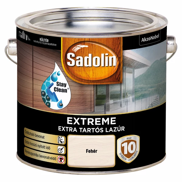 Sadolin Extreme extra tartós vastaglazúr 2,5 l fehér