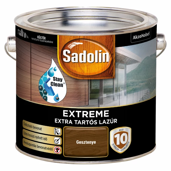 Sadolin Extreme extra tartós vastaglazúr 2,5 l gesztenye