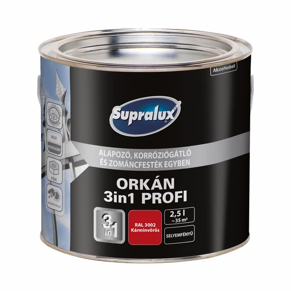 Supralux Orkán 3in1 Profi RAL3002 Kárminvörös 2,5 l
