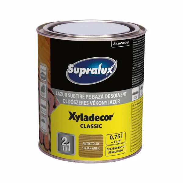 Supralux Xyladecor Classic Vékonylazúr Antik Tölgy 0,75 l