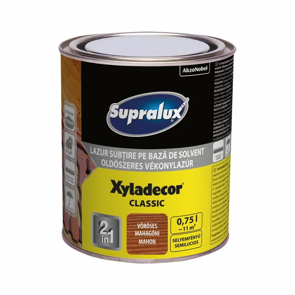 Supralux Xyladecor Classic Vékonylazúr Vöröses Mahagóni 0,75 l