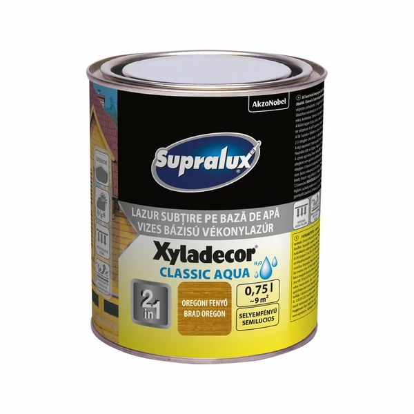 Supralux Xyladecor Classic Aqua vékonylazúr  Oregoni Fenyő 0,75 l