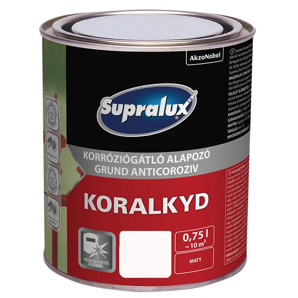Supralux KORALKYD korróziógátló alapozó 0,75 l fehér