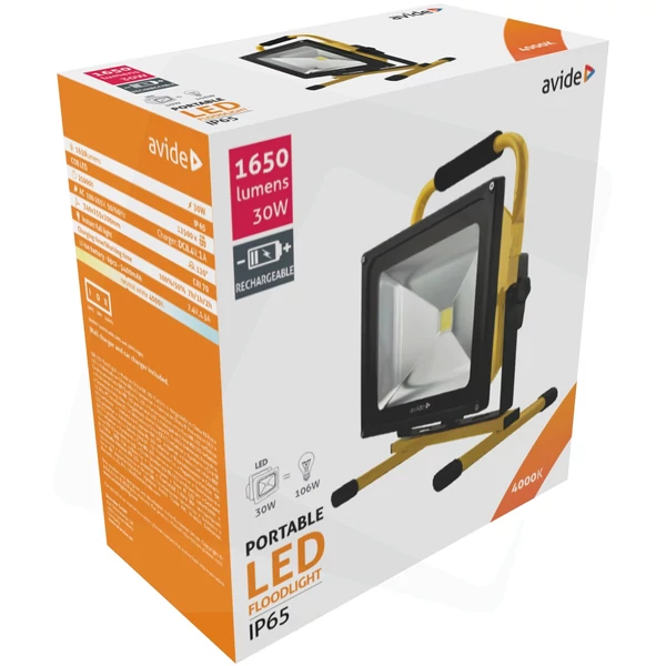 Avide LED Reflektor Akkumulátoros NW 4000K - 30 W