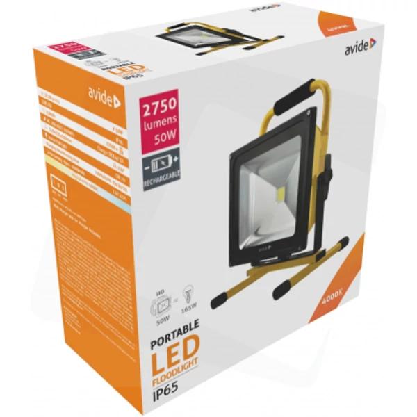 Avide LED Reflektor Akkumulátoros NW 4000K - 50 W