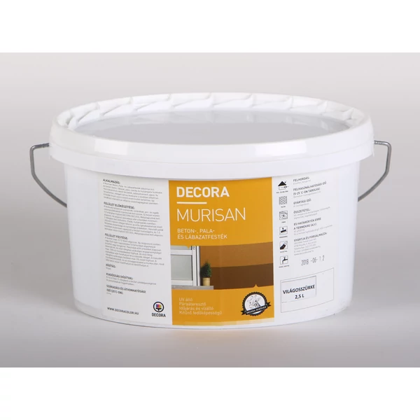 DECORA MURISAN beton-, pala- és lábazatfesték 2,5 l világosszürke