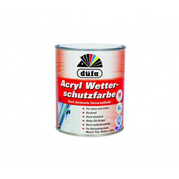 DÜFA - Magas fedőképességű univerzális időjárásálló akril festék 0,75 l vörös - Acryl-Wetterschutzfarbe