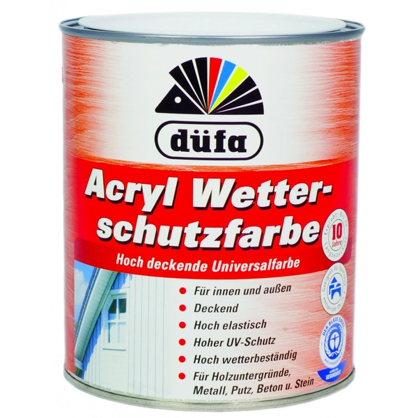 DÜFA Időjárásálló festék 2,5 l svédvörös (Acryl Wetterschutzfarbe)
