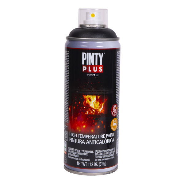 PINTY PLUS Tech hőálló festék 400 ml aer. fekete 600 °C