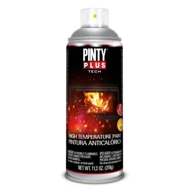 PINTY PLUS Tech hőálló festék 400 ml aer. fekete 600 °C NVS