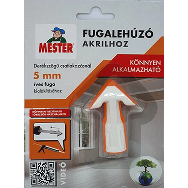 MESTER Fugalehúzó akrilhoz 5 mm, íves (fehér/narancs)