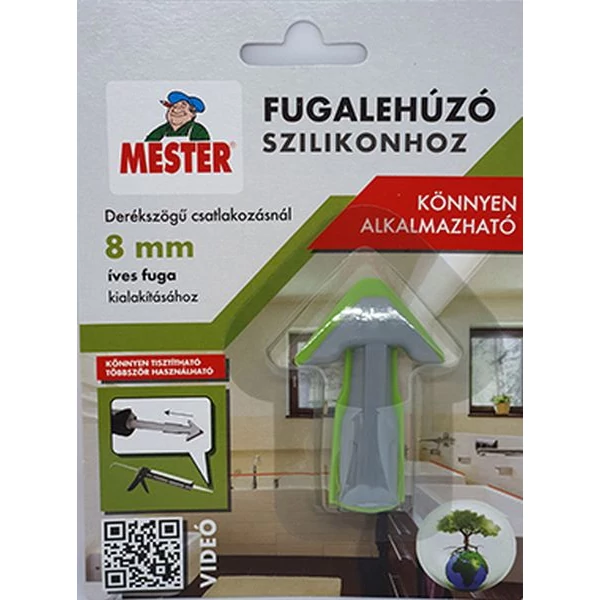 MESTER Fugalehúzó szilikonhoz 8 mm, íves (szürke/zöld)