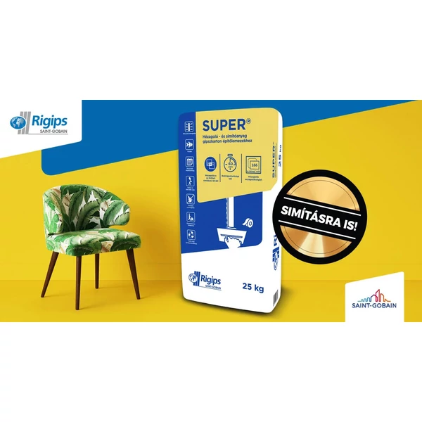 Rigips SUPER T 25 kg | hézagoló és Q3 glettelő (műanyag zsákos)