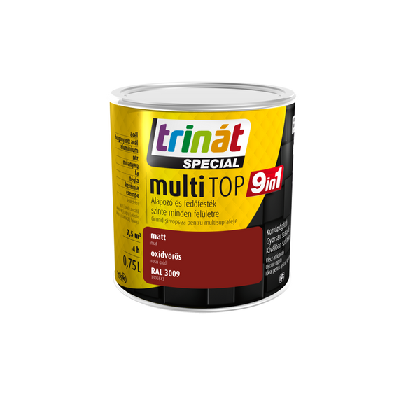 Trinát MultiTOP 9 in 1 0,75 l 3009 oxidvörös (alapozó és fedőfesték)