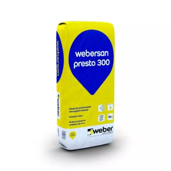 Weber webersan presto 300 falszárító simítóvakolat (0,6 mm) 30 kg