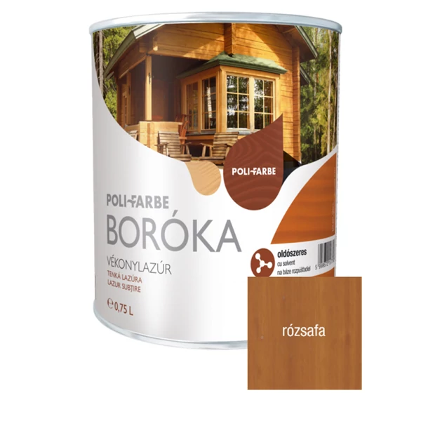 BORÓKA oldószeres vékonylazúr 0,75 l rózsafa