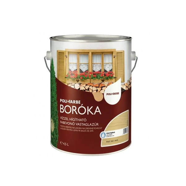 BORÓKA LAZÚR | vízzel hígítható vastaglazúr 4,5 l Fenyő UV álló