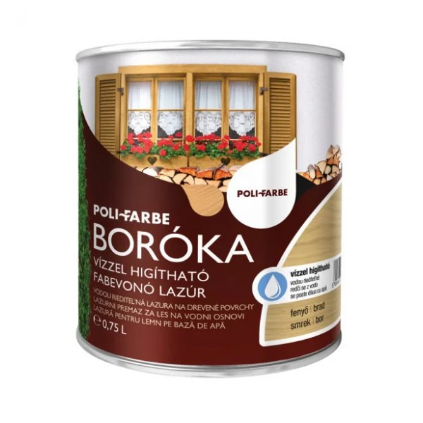 BORÓKA LAZÚR | vízzel hígítható vastaglazúr 0,75 l Fenyő UV álló