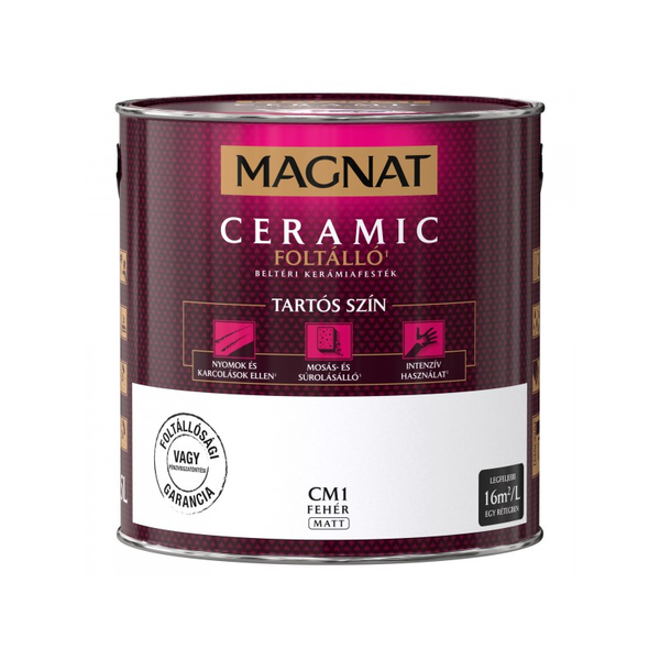 Magnat Ceramic 2,5 l Fehér CM1 foltálló beltéri kerámiafesték AKCIÓ
