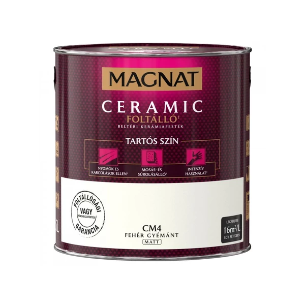 Magnat Ceramic foltálló beltéri kerámiafesték 2,5 l Fehér gyémánt CM4