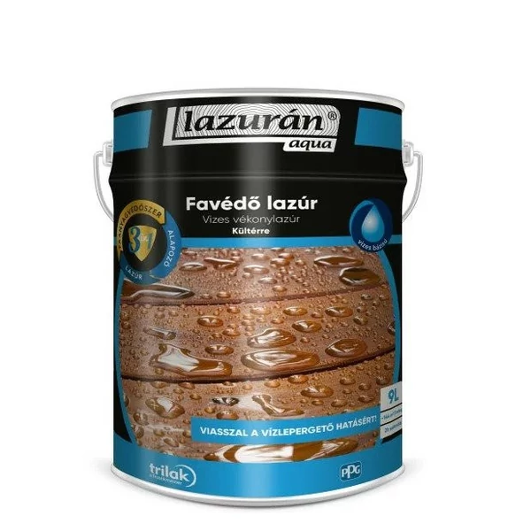 Lazurán Aqua Favédő Lazúr 3in1 Mogyoró 9 l