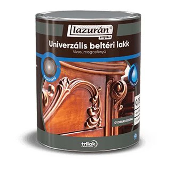 Lazurán Aqua Univerzális Beltéri Lakk Magasfényű 0,75 l