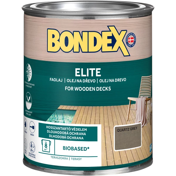 Bondex Elite 0,75 l - Quartz Grey - vízbázisú favédő és -ápoló olaj kültérre