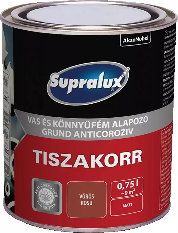 Supralux TISZAKORR vas és könnyűfém alapozó 0,75 l vörös