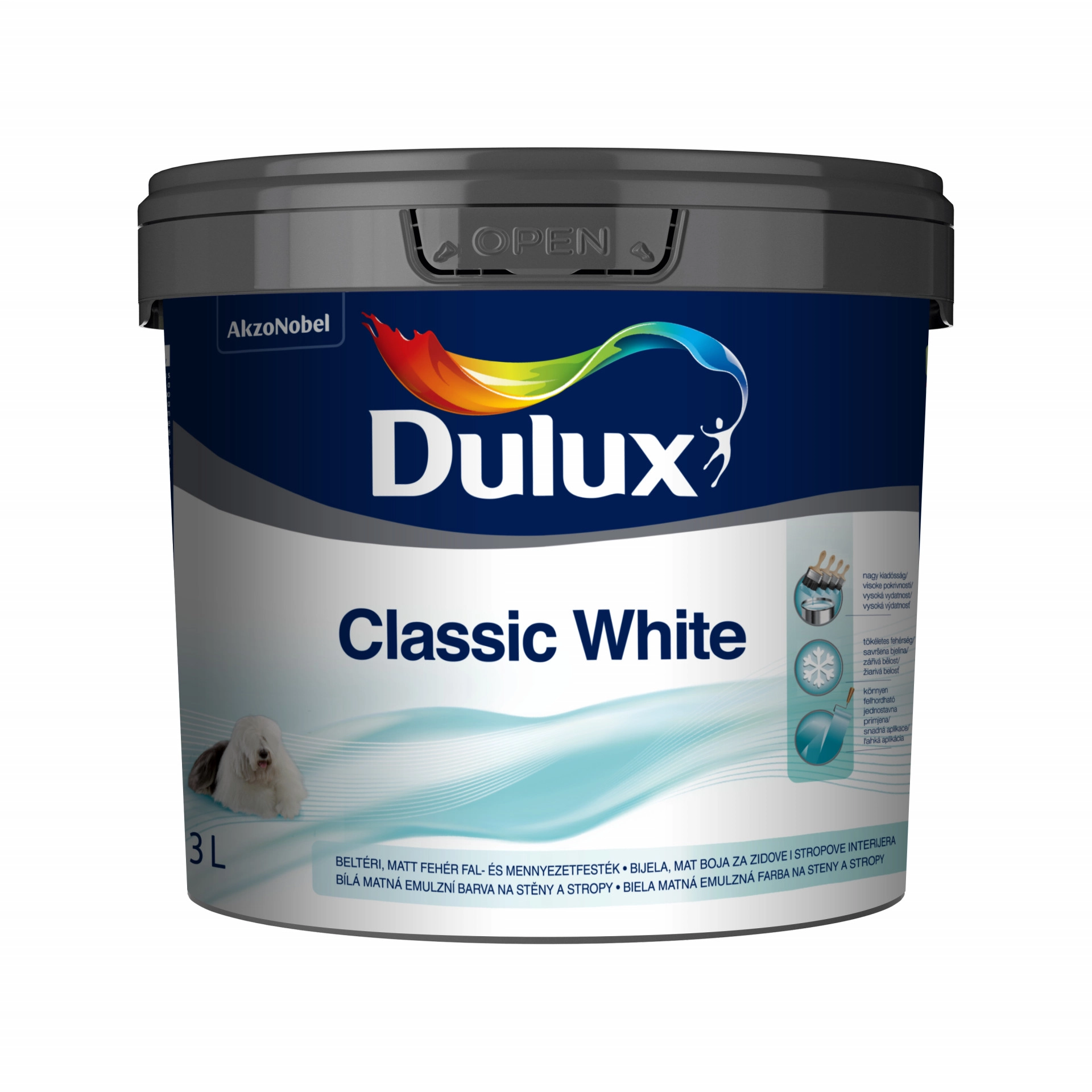 Dulux Classic White beltéri falfesték 3 l