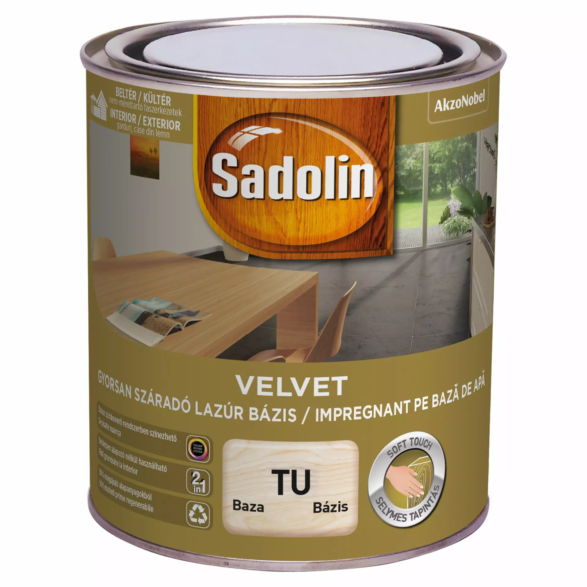 Sadolin Velvet Base gyorsan száradó lazúr TU 0,75 l