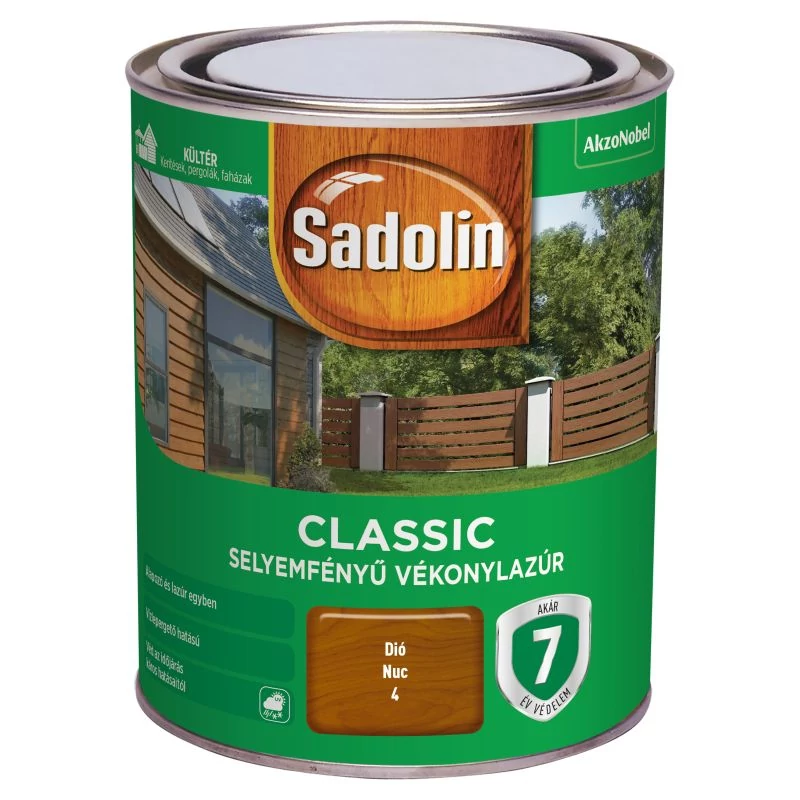 Sadolin CLASSIC - 0,75 l dió | selyemfényű vékonylazúr