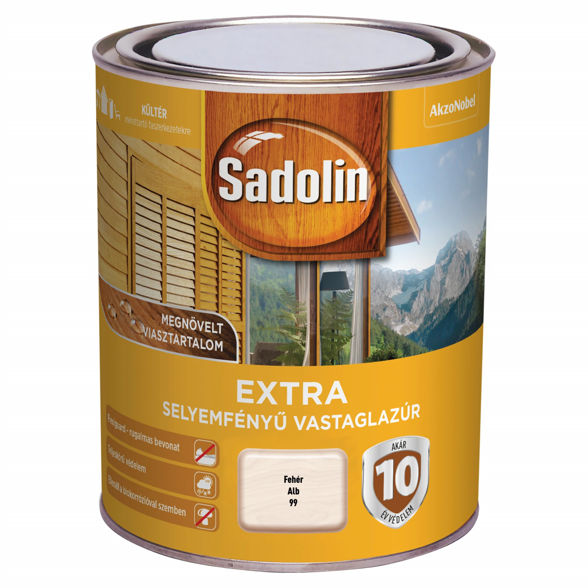 Sadolin Extra - 0,75 l fehér | selyemfényű vastaglazúr